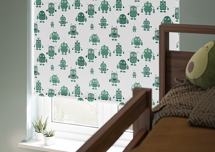 Robo Town, Emerald - Twist&Fit Roller Blind - Image 5